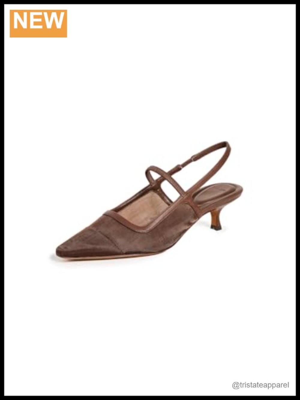 Venice Pointed Toe Mesh Kitten Heel Slingback Pumps